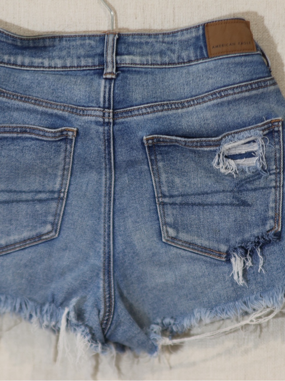 American Eagle Outfitters Distressed Light Blue Denim Shorts